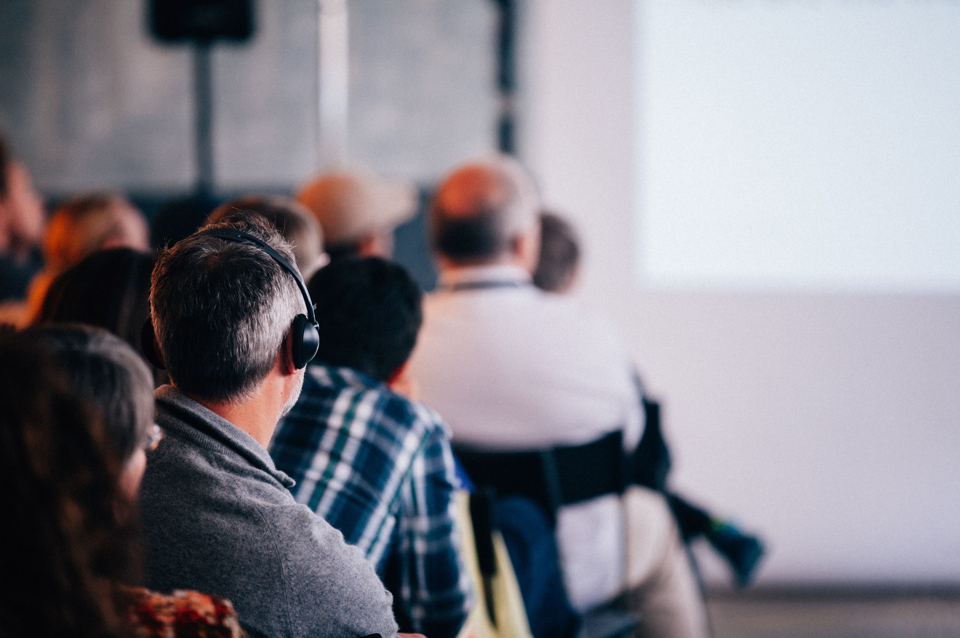 Business Seminar Conference with Translation of Headphone